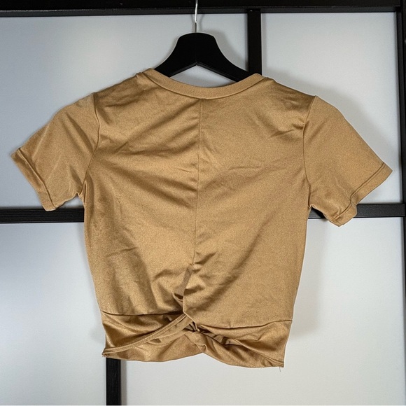 NWT CXIX Golden Pray For Me Knot Crop Top - Picture 4 of 5